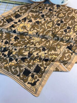 Lilyum Desen Pamuk İpek Şal-10008-Mocha