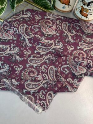 Etno Noir Naturel Pamuk Şal-202452-Mürdüm