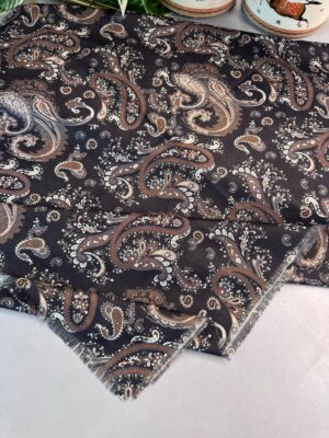 Etno Noir Naturel Pamuk Şal-202452-Kahve