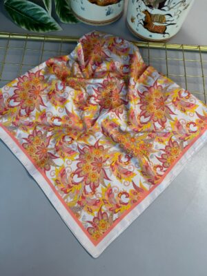 Mimoza Desen Vual İpek Eşarp-6203408-Şeftali