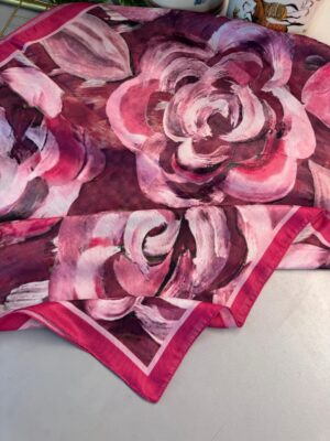 MAGNOLIA DESEN PAMUK İPEK ŞAL-6203253-Fuşya