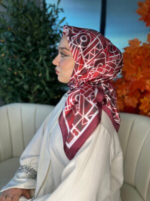 Vual İpek Eşarp-6203662-Bordo