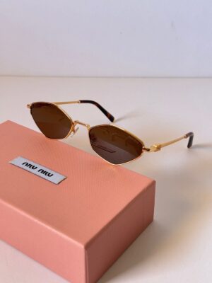 Mıu Mıu İthal Tasarım Güneş Gözlüğü - Kahve-Gold