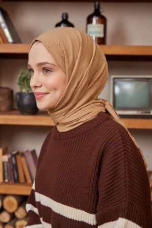 Organic Scarfs Bambu Kraş Şal Modeli -CAMELL