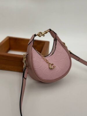 Coach Gofraj küçük boy ay çanta pembe çanta