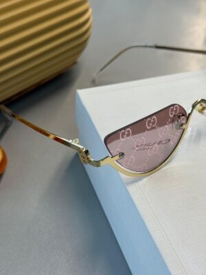 Metal Çerçeve Gold Kadın Güneş Gözlüğü - Pembe