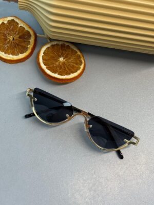 Metal Çerçeve Gold Kadın Güneş Gözlüğü - Mavi Degrade