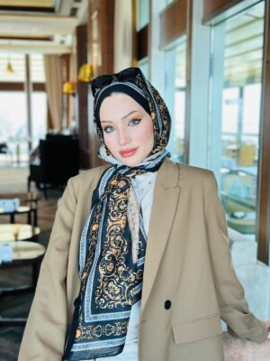 Versace Pamuk İpek Şal -Siyah