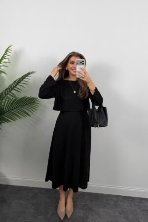 Elbiseli Modal Takım Siyah