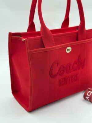 Coach canvas büyük boy kırmızı çanta