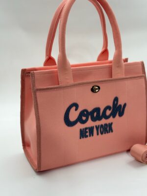 Coach canvas büyük boy pembe çanta