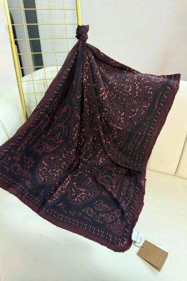 Bordo Lâl Yün İpek Şal