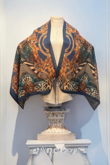 Lacivert Zerra Pamuk Şal