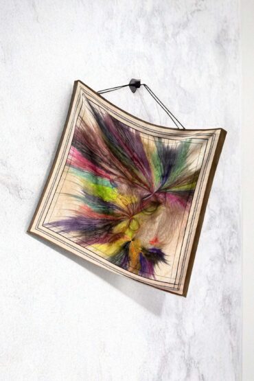 Kahve Ebru Desen Pamuk Soft Eşarp