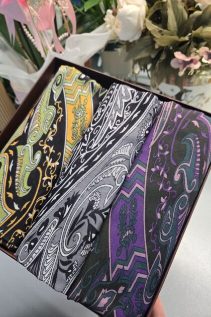 3'Lü Hünkar Desen Doğal Elyaf Avantajlı Kutu