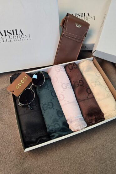 G İthal Kaşmir & İpek Şal Kutusu – İthal Gözlük Çantası Hediyeli