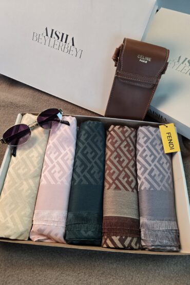F İthal Kaşmir & İpek Şal Kutusu – İthal Gözlük Çantası Hediyeli