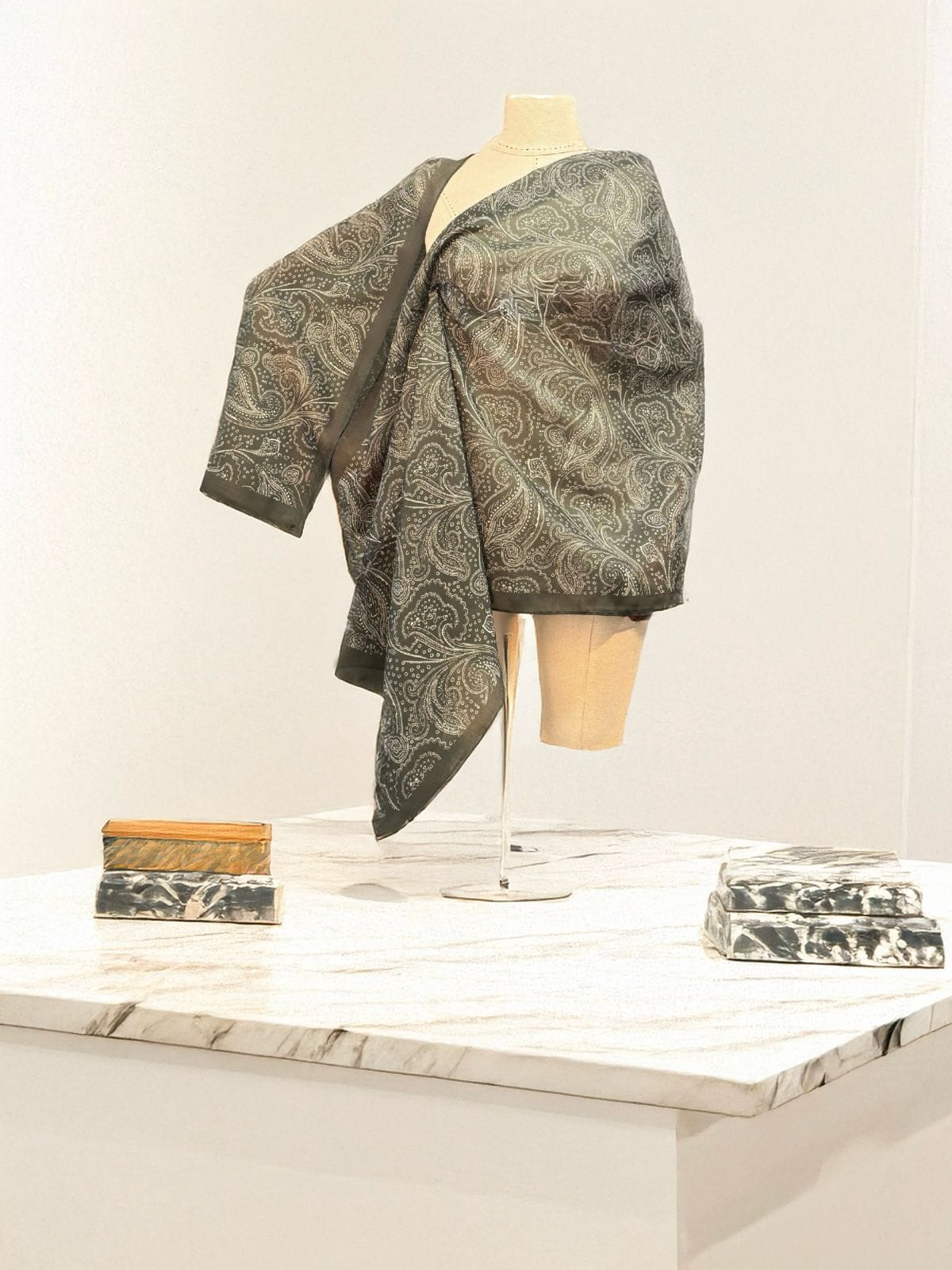 Haki Zenya Desen Pamuk Şal