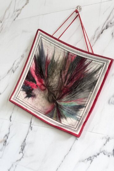 Mürdüm Ebru Desen Pamuk Soft Eşarp