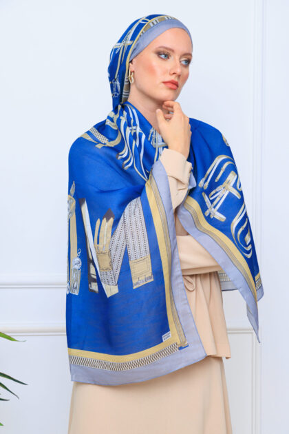 H pamuk soft şal - 32014 Lacivert