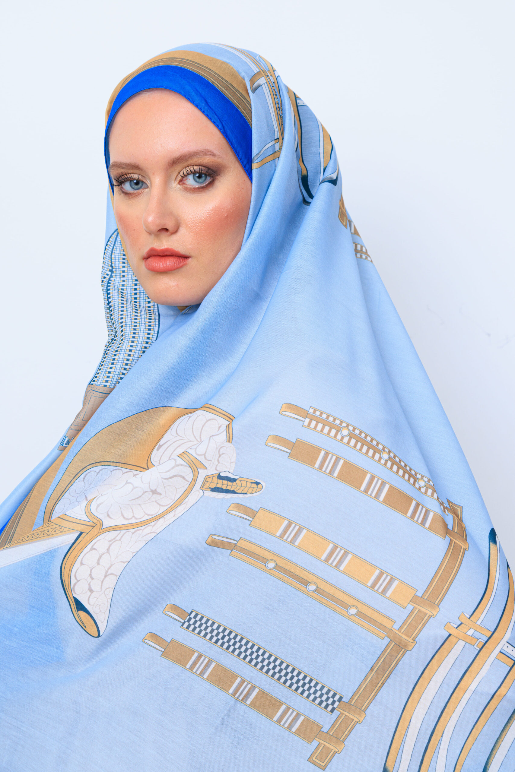 H pamuk şal - 32014 Bebe Mavi - Görsel 2