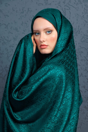 İthal Dior Kaşmir İpek Şal 49103 - Zümrüt