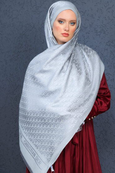 İthal Dior Kaşmir İpek Şal 49103 -Gri