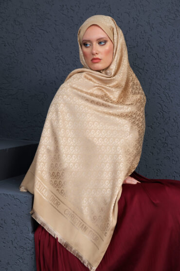 İthal Dior Kaşmir İpek Şal 49103 - Gold