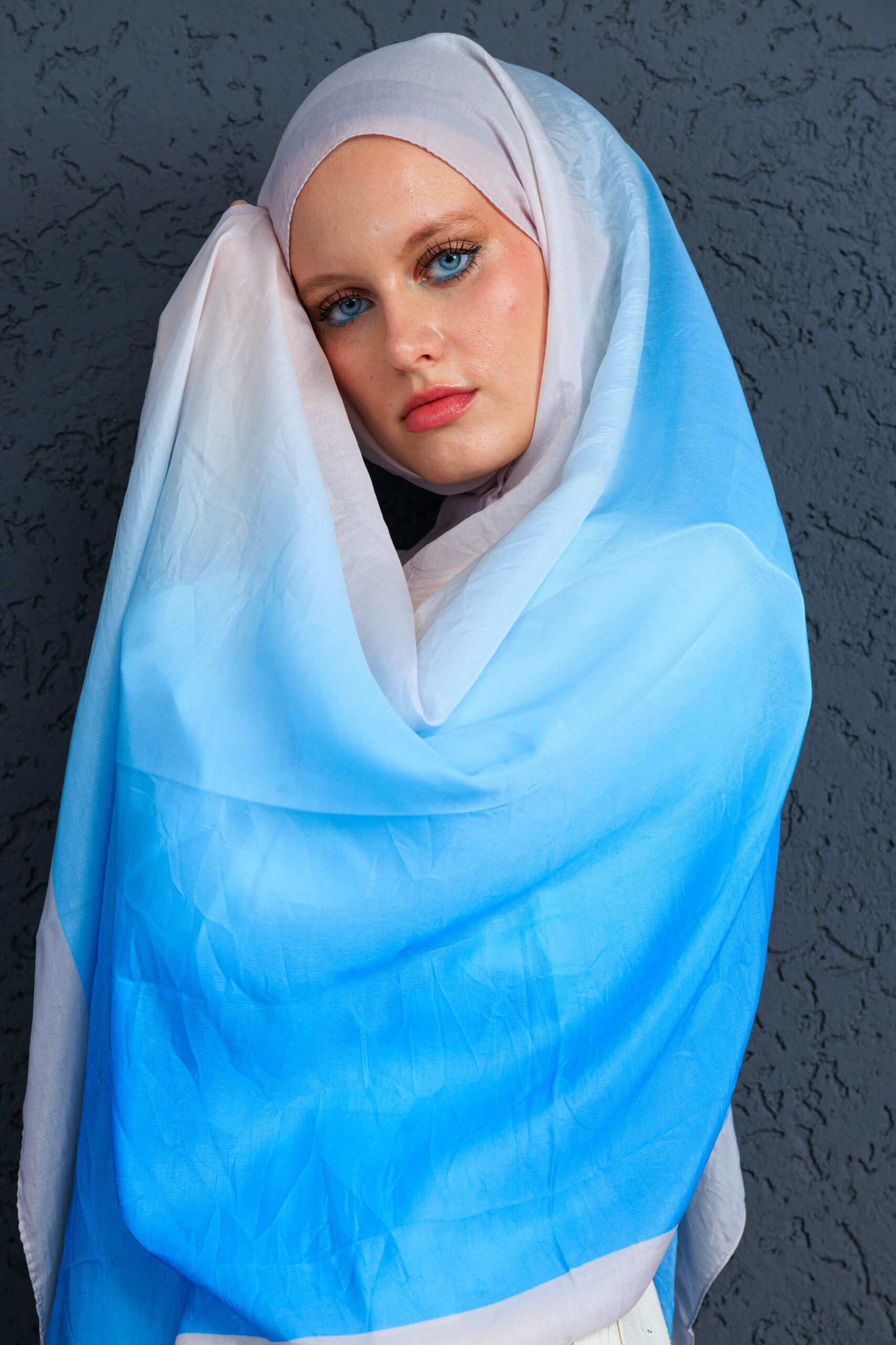 lotus Şal Serisi- Z-2240 - V-5 - Gök Mavi - Görsel 2