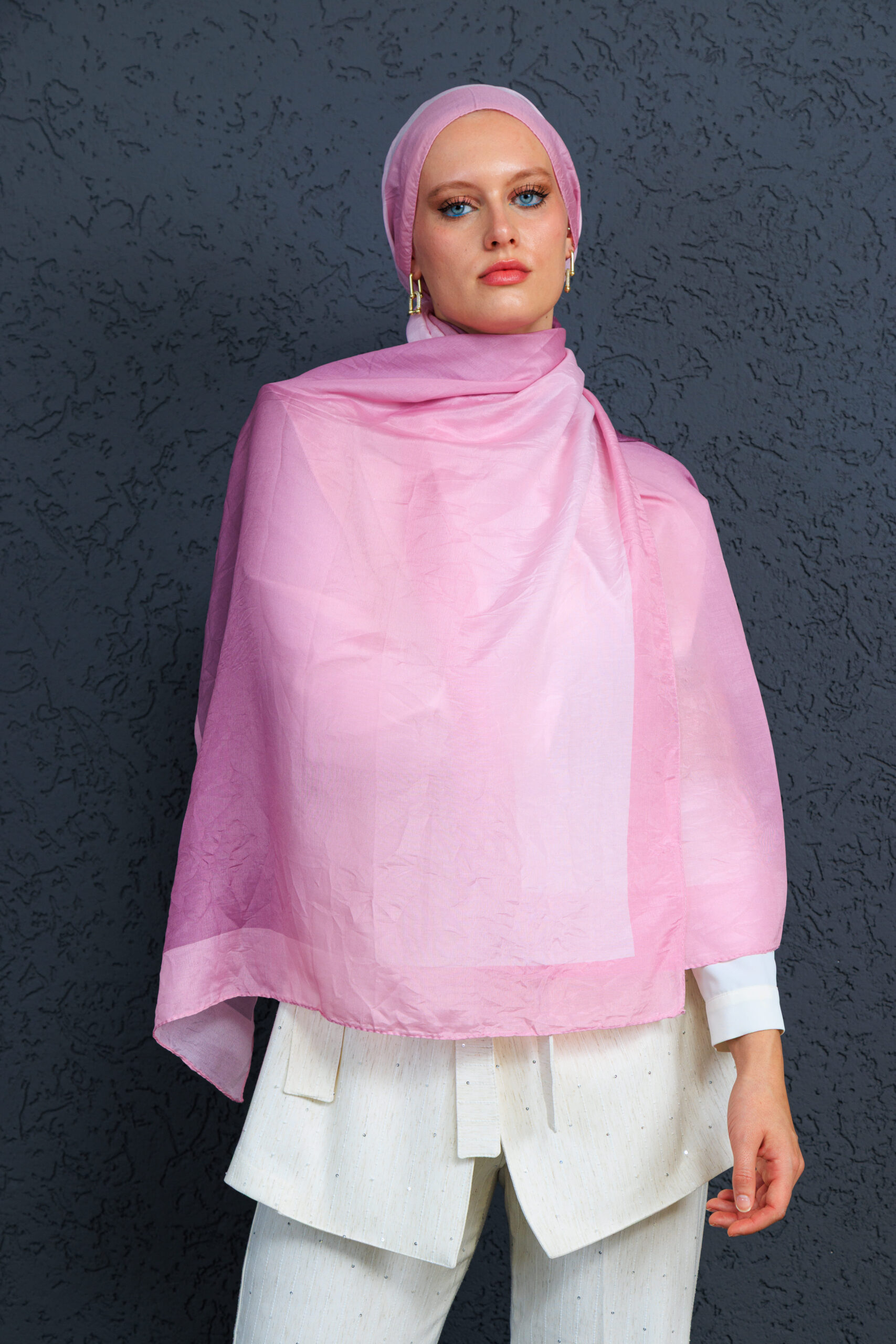 lotus Şal Serisi- Z-2240 - V-25 - Derin Pembe - Görsel 4