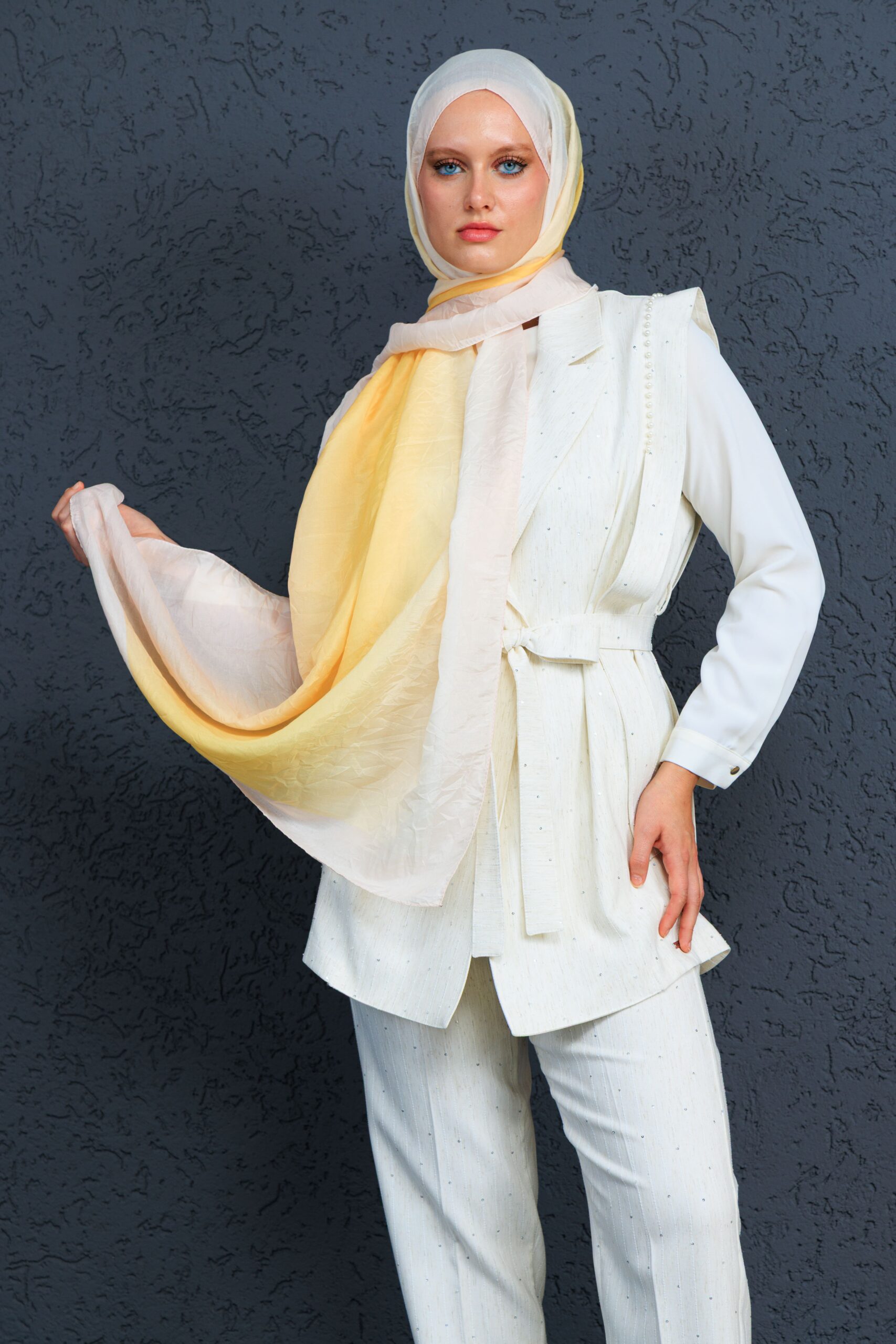 Lotus Şal Serisi- Z-2240 - V-3 - Limon - Görsel 2