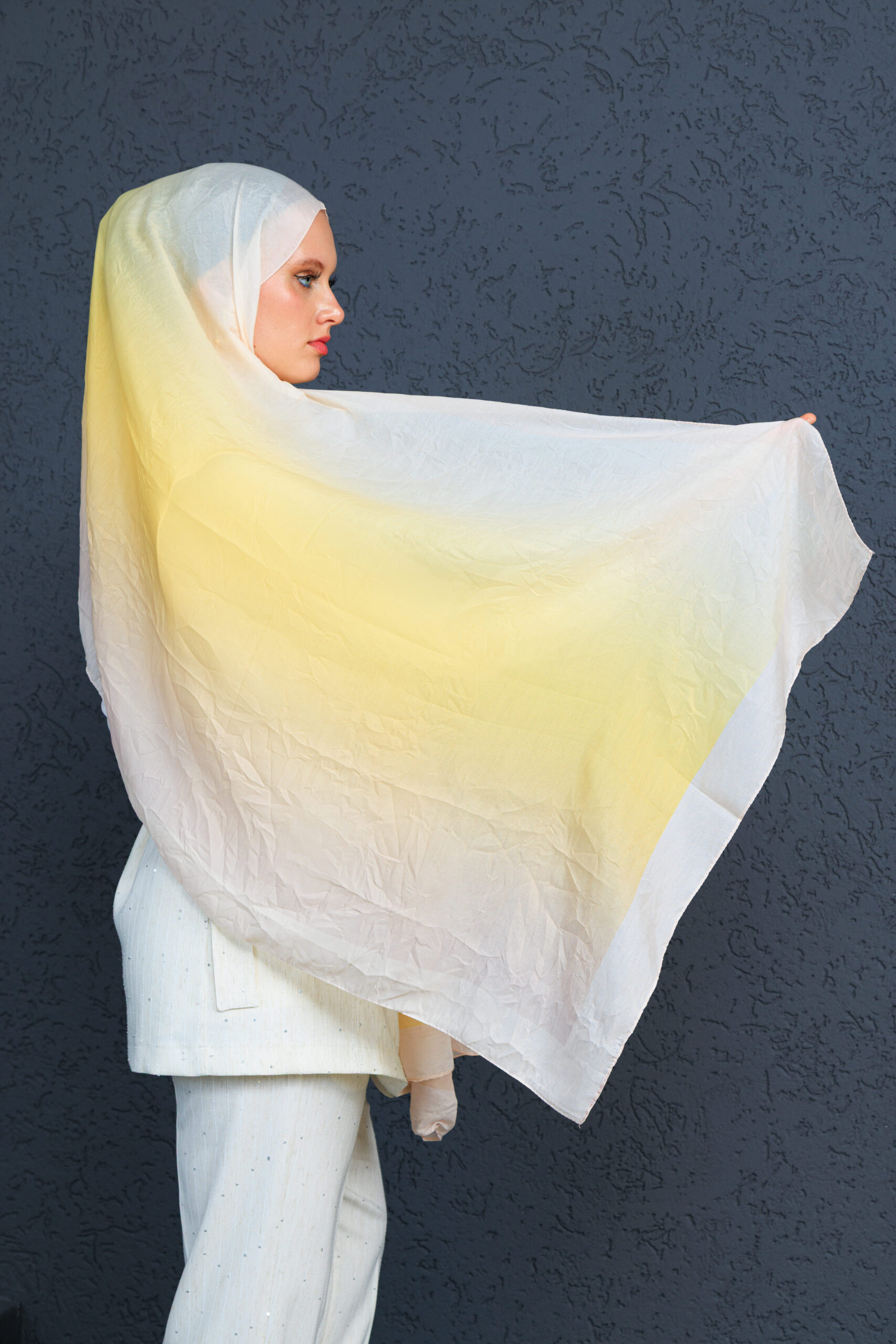 Lotus Şal Serisi- Z-2240 - V-3 - Limon - Görsel 3