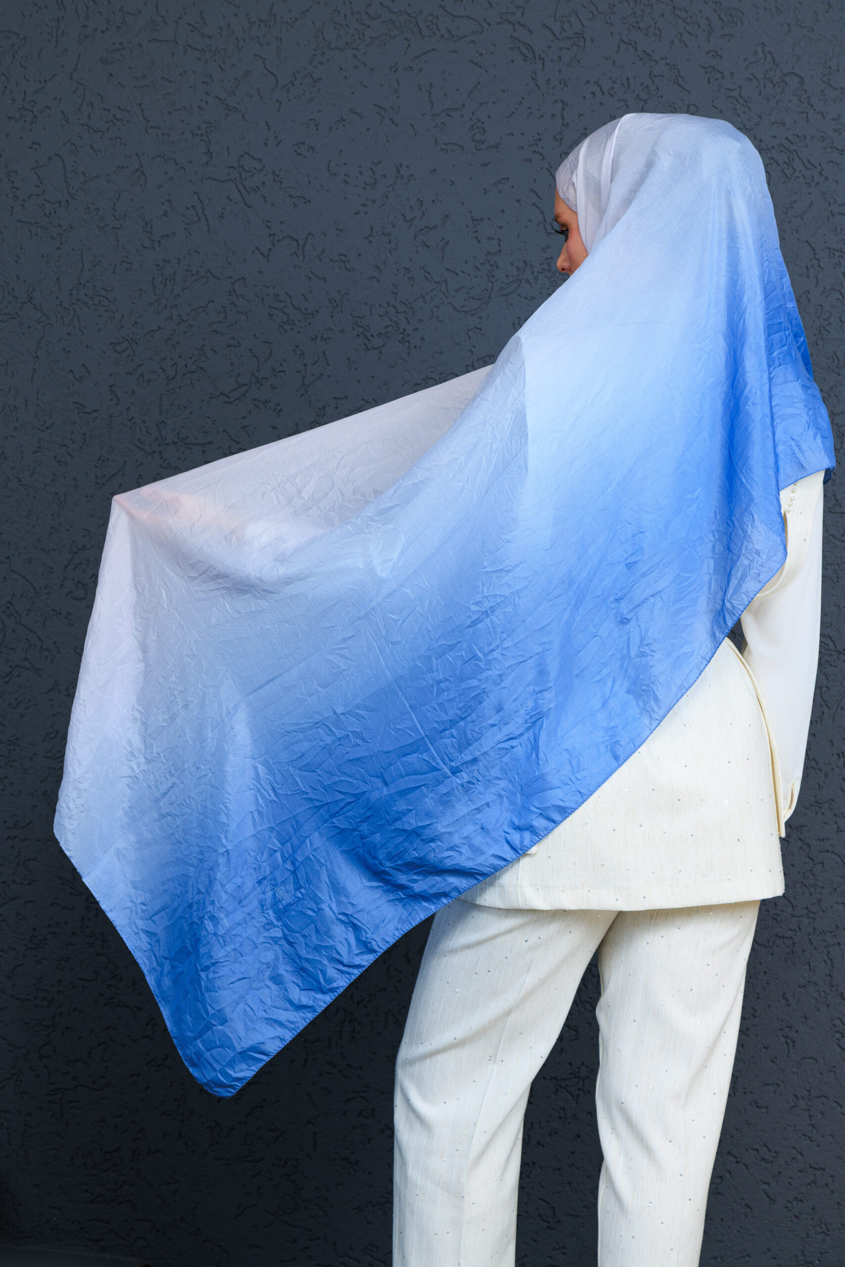 Lotus Şal Serisi- Z-2240 - V-5 - Gök Mavi - Görsel 3