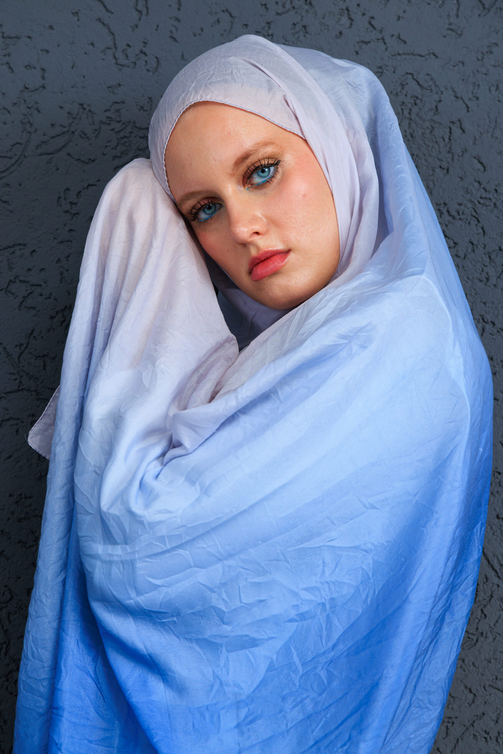 Lotus Şal Serisi- Z-2240 - V-5 - Gök Mavi - Görsel 2