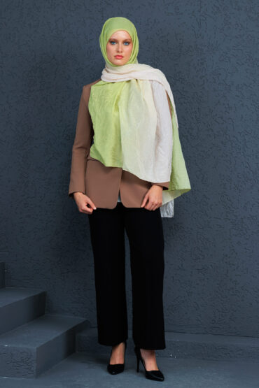 Lotus Şal Serisi- Z-2240 - V-17 - Lime Sarı