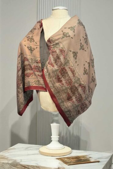 Vizon Bordo Zarif Desen Pamuk Şal