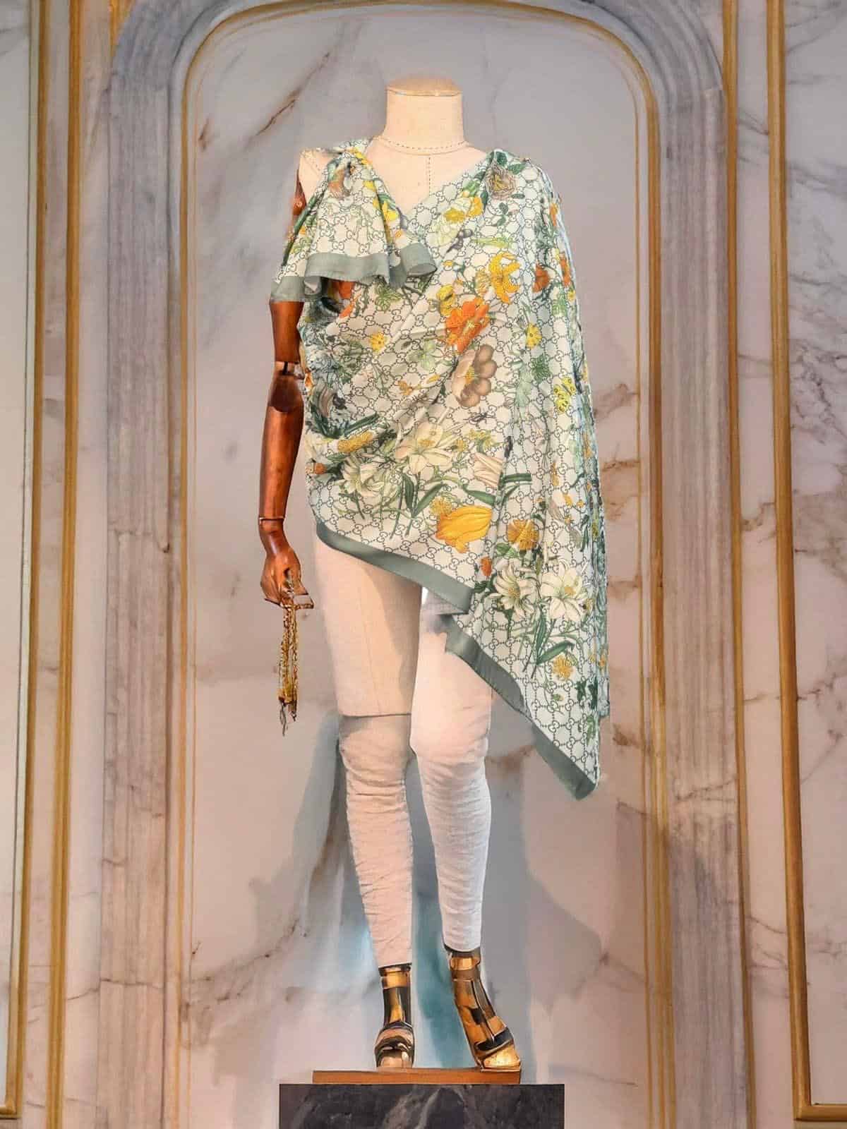 Mint Gucci Desen Pamuk Şal