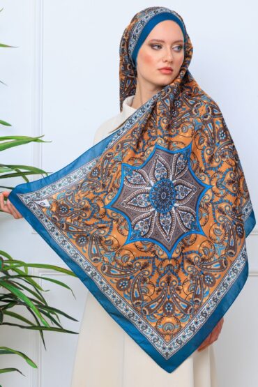 Etro Buta Desenli Pamuk Şal - 377350 - Bebe mavisi Gold