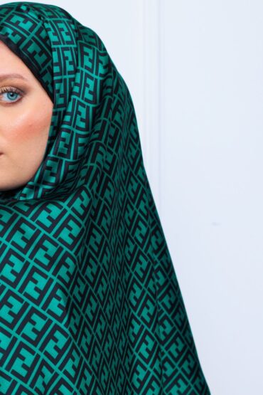 İthal Çifttaraflı İnci Vual İpek Şal-14500 -Zümrüt