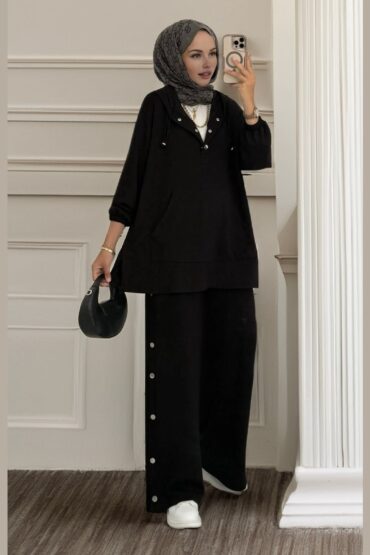 Premium Oys Çıtçıtlı ı İkili Takım TK100242 - Siyah