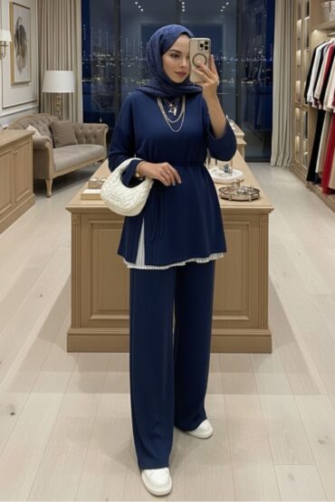 Premium Oys Düğmeli İkili Takım TK2968 - Lacivert