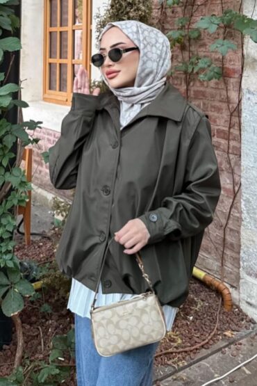 Zara Bomber Trençkot DŞ100237 - Koyu Haki