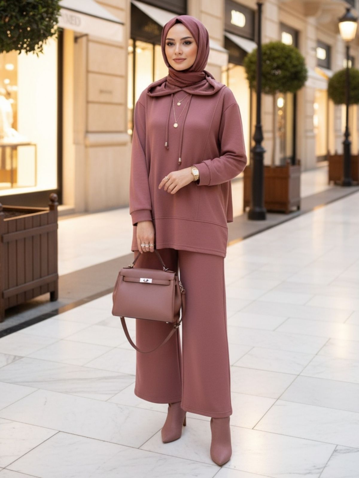 Premium Oys Edoril İkili Takım TK100255 - Gül Kurusu