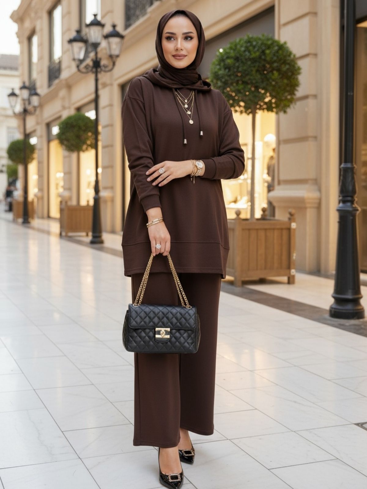 Premium Oys Edoril İkili Takım TK100255 - Acı Kahve