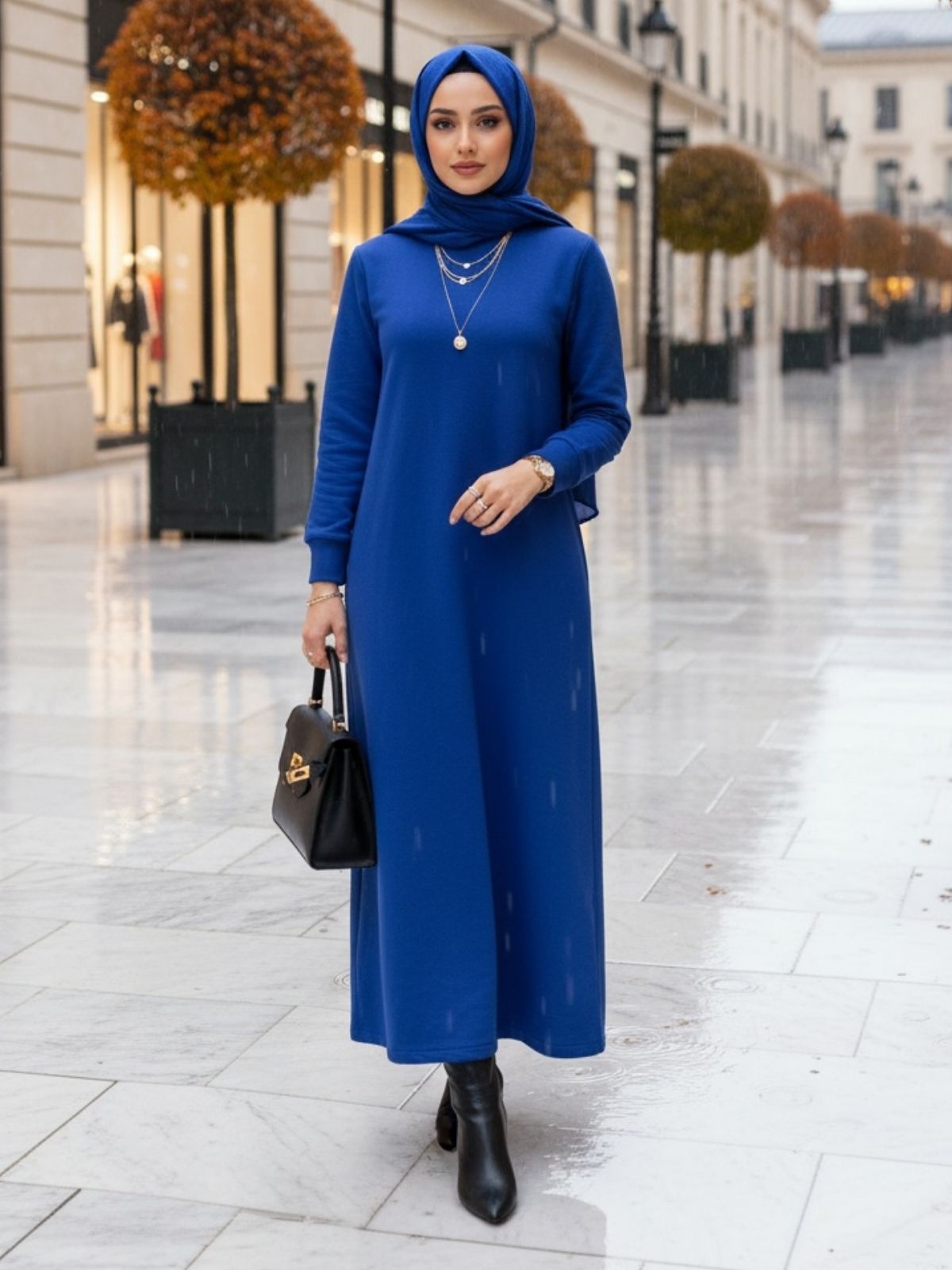 Daniela Trend Elbise ELB100452 Saks Mavi