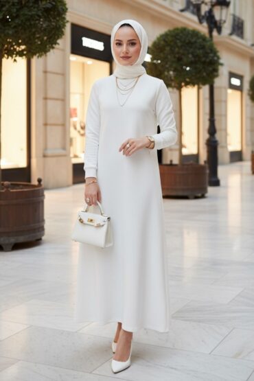 Samyella Trend Scuba Elbise ELB100453 Beyaz