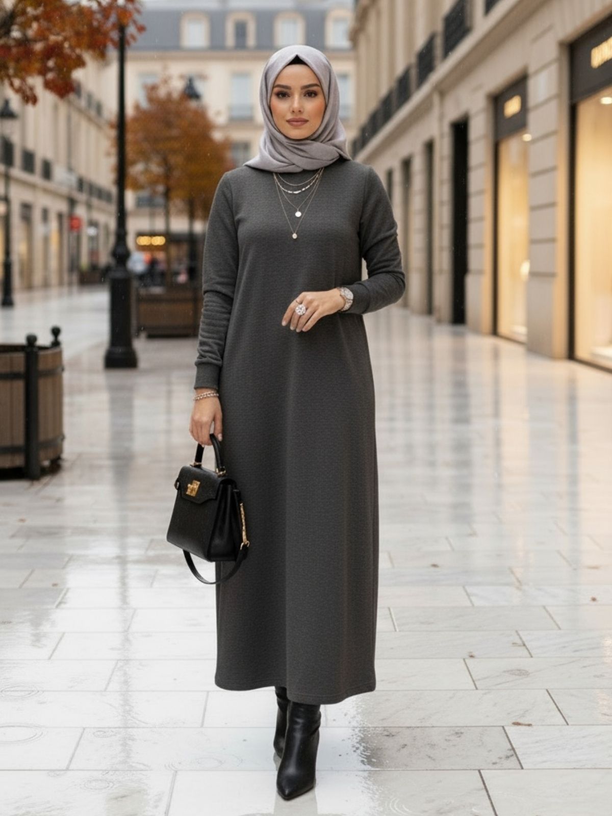 Samyella Trend Scuba Elbise ELB100453 Siyah