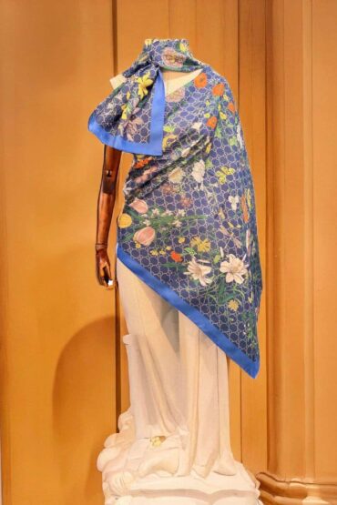 Parlament Mavi Gucci Desen Pamuk Şal