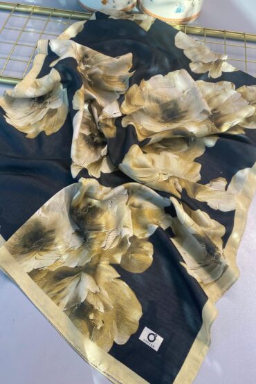 Rosaline Desen Pamuk İpek Şal-13000-Adaçayı