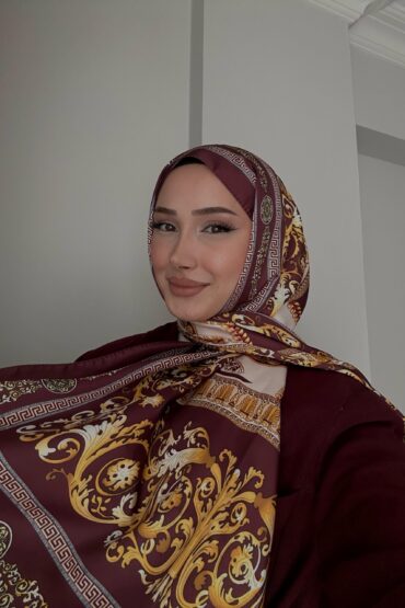 VERSACE VUAL İPEK ŞAL- 344456- MÜRDÜM